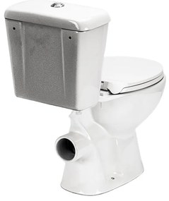 Toaletă monobloc Cleano cu evacuare spate și scaun