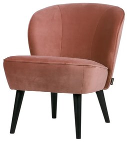 Fotoliu din catifea WOOOD Sara, roz