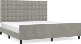 vidaXL Cadru de pat cu tăblie, gri deschis, 180x200 cm, catifea