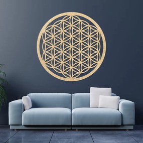 SENTOP | Decorațiune murală din lemn Floarea Vieții cu geometrie sacră, mandală | FOGO