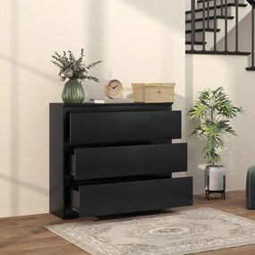 HOMCOM Comodă cu 3 sertare, mobilier de depozitare cu design curat pentru dormitor, interior, 80l x 39P x 73H cm | Aosom Romania