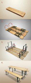 Set de bere din lemn – 220 cm, 50cm
