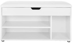 Pantofar alb cu banca PILTON 80x44 cm