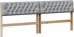 vidaXL Tăblie tapițată Gri deschis 200 cm Lemn de pin masiv