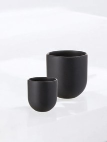 SET 2 PAHARE CAFEA VULCANO NEGRU CARBON MAT (1 PAHAR 250ML, 1 PAHAR 75ML)
