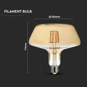 Bec LED FILAMENT T180 E27/8W/230V 1800K