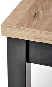 Masa de bucaterie Tiago - patrata, stejar kraft / negru