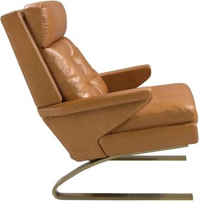 Fotoliu LUX design italian Cowhide camel