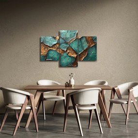 Tablou - Pictură verde-auriu (90x60 cm)