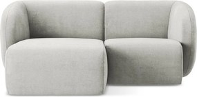 Colțar gri deschis cu tapițerie din chenille (cu colț pe partea stângă/cu șezlong) Lani – Makamii