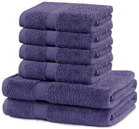 Set 6 prosoape din bumbac DecoKing Marina, mov