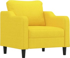 vidaXL Fotoliu canapea, galben deschis, 60 cm, țesătură