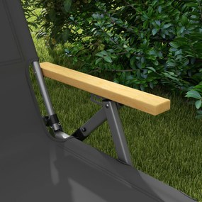 Outsunny Scaun de camping portabil cu spătar reglabil pe 4 nivele