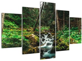 Tablou cu pârău în pădure (150x105 cm)