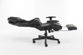 Scaun gaming Genator G2, suport picioare, Negru