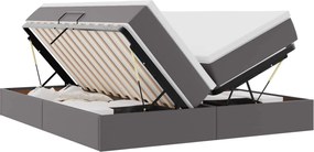 vidaXL Pat cu saltea și spațiu de depozitare Gri 180 x 200 cm