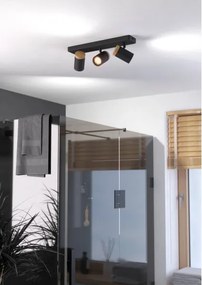 Eglo 300002 - Corp de iluminat spot pentru baie CONSUMA 3xGU10/3W/230V IP44 negru/bej