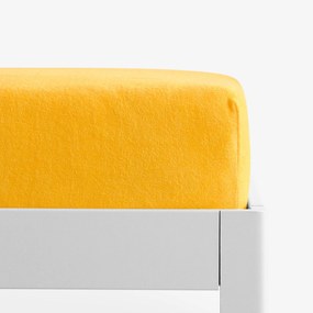 Goldea cearceafuri de pat din terry cu elastic - mango 200 x 220 cm
