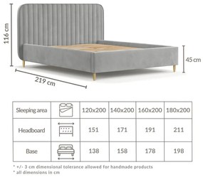 Pat verde mentă tapițat cu spațiu de depozitare cu somieră 120x200 cm Noto – Maison de Rêve