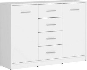 Comoda NEPO PLUS, alb, PAL laminat, 119x34x84 cm