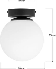 Plafonieră MOONLIGHT 1xE27/15W/230V Ø 16 cm neagră