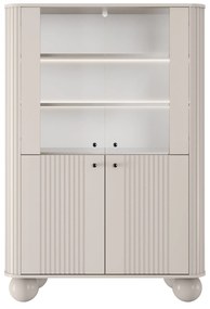 Vitrină cu patru uși Vesper 103 cm - cașmir / mânere negre / picioare rotunde