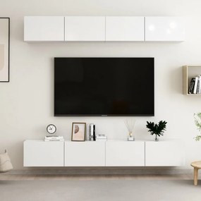 3079271 vidaXL Dulapuri TV 4 buc negru extralucios 100x30x30 cm lemn prelucrat