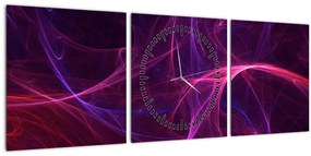 Tabloul abstract cu linii curbe (cu ceas) (90x30 cm)