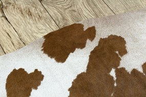 Covor Artificial Cowhide, Vaca G5069-2 alb maro din piele