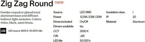 Aplica LED ambientala ZIG ZAG AP D54 ROUND NERO 3000K