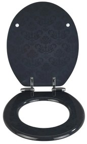 Capac WC cu închidere lentă Wenko Bellevue, 42,5 x 35,5 cm, gri închis