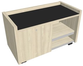 Comodă mobilă Verno 100 x 50 cm cu sticlă, stânga, salcâm / negru