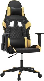 vidaXL Scaun de jocuri, negru și auriu, piele ecologică