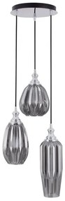 Lustra cu 3 pendule design modern ZARLEY fumuriu NVL-9066031