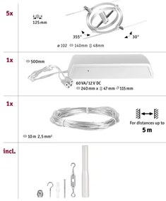 Paulmann 94490 - Set 8x GU5,3/7,5W spot CARDAN 230V crom mat