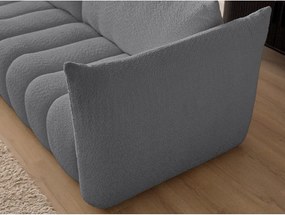 Colțar gri cu tapițerie din țesătură bouclé (cu colț pe partea stângă/cu șezlong) Azra – Bobochic Paris