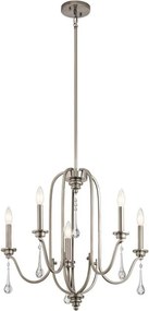 Quintiesse QN-KARLEE5 - Candelabru pe tijă KARLEE 5xE14/60W/230V crom mat
