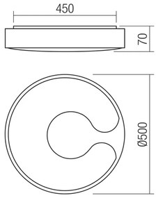 Redo 05-927 - Plafonieră LED RGBW BIGSI LED/48W/230V Ø 50 cm neagră + telecomandă