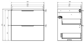 Cersanit S598-045-DSM - Dulap suspendat sub lavoar MALIKA 60x45 cm, stejar