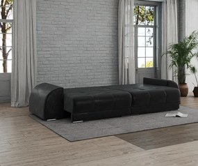 Canapea extensibilă dumonde cu 2 lăzi de depozitare si sezut confortabil din spuma high-density, Verona Madagaskar Black 310x100 cm