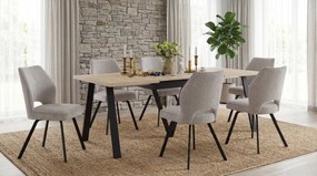 MAZZONI EXPORT TULIP Bej Închis (material textil UF980-03) - SCAUN MODERN TAPIȚAT CU COTIERE PENTRU SUFRAGERIE/LIVING/BIROU LOFT