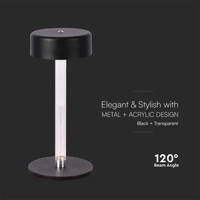 Lampă de birou LED încărcabilă, reglabilă, 3W, 5V, 3000-6000K, neagră