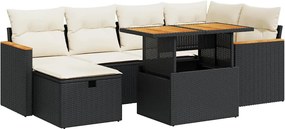 vidaXL Set mobilier de grădină cu perne, 8 piese, negru, poliratan