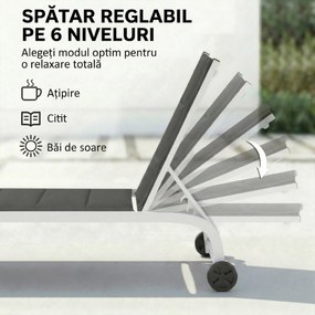 Outsunny șezlong basculant pentru plajă | Aosom Romania