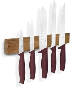 BerlingerHaus Set de cuțite cu suport magnetic din lemn de salcâm Leonardo, 6 piese