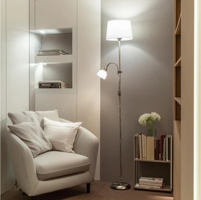 Brilagi - Lampă de podea CERIA 1xE27/100W/230V + 1xE14/25W crom mat/alb