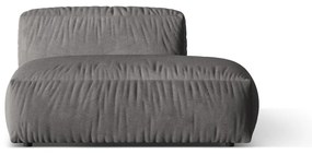 Modul pentru canapea modulară gri cu tapițerie din catifea (cu colț pe partea dreaptă) Martina – Micadoni