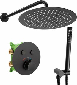 Sistem de dus incastrat cu termostat Rea Miler negru mat