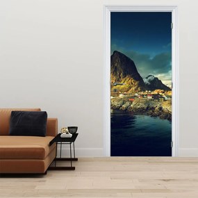 Fototapet pentru ușă - Sat pescăresc în Norvegia (95x205cm)