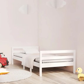 821630 vidaXL Cadru de pat, alb, 80x200 cm, lemn masiv de pin